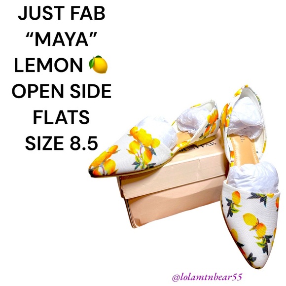 JUST FAB BRAND “MAYA” LEMON 🍋 FLATS, SIZE 8.5-OPEN SIDES, EXCELLENT CONDITION - Picture 12 of 16